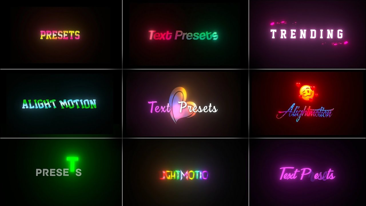 Animated text present in Alight Motion