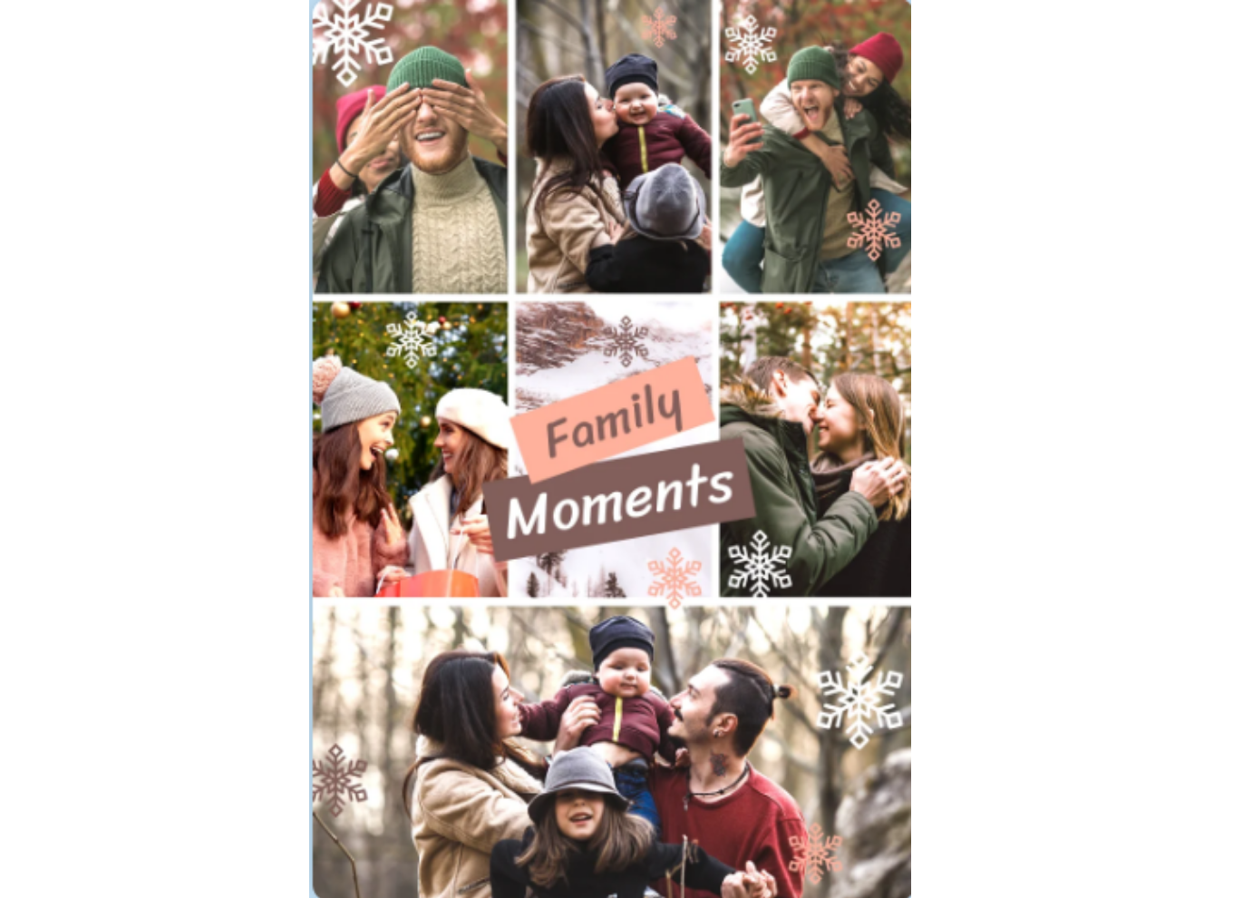 Homey family collage with dinners and bedtime stories