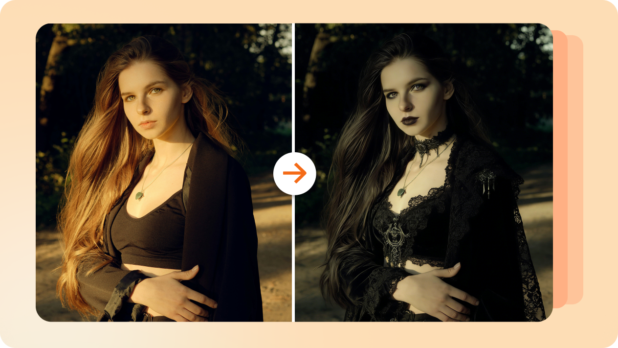 reimagine photos with dark gothic aesthetics