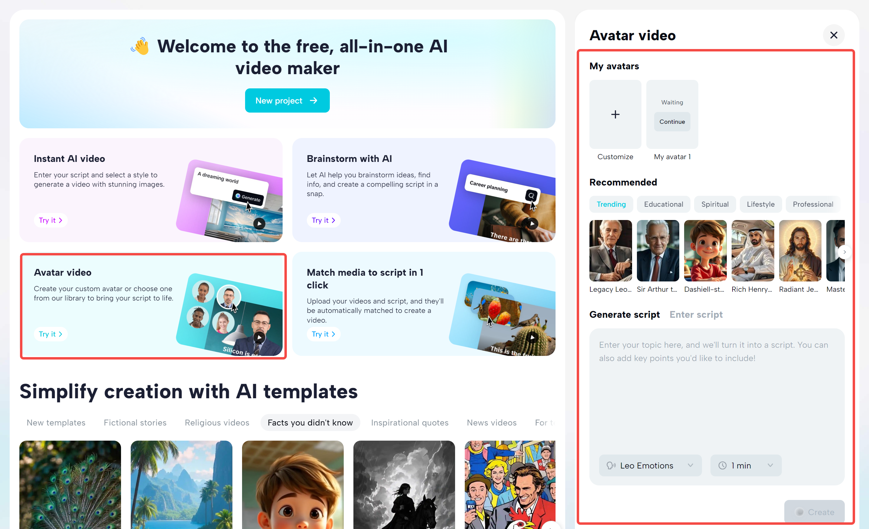 Creating an avatar video using the CapCut desktop video editor