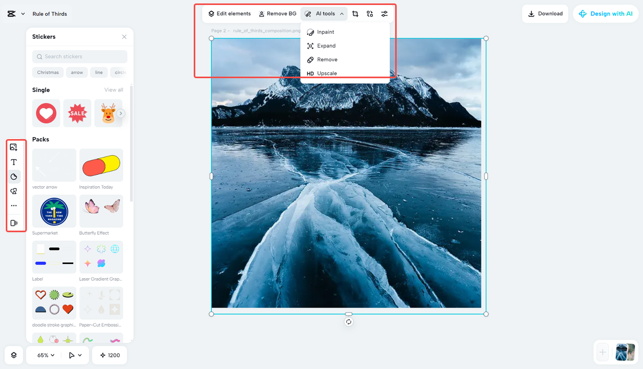 Enhance the leading lines photography using CapCut