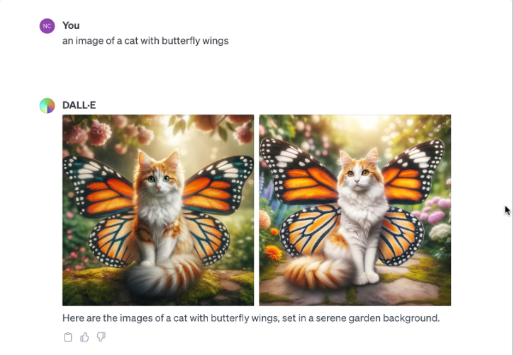 Umwandlung eines Texteingabeaufforderung in ein Bild im DALL-E Bildgenerator