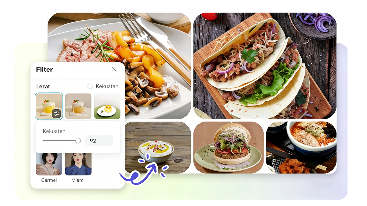 Menggabungkan beberapa foto dengan indah dan elegan.