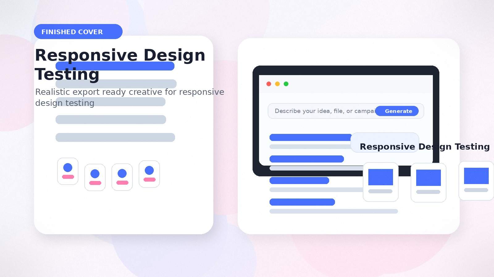Responsive Design Testing realistic finished cover visual for responsive design testing