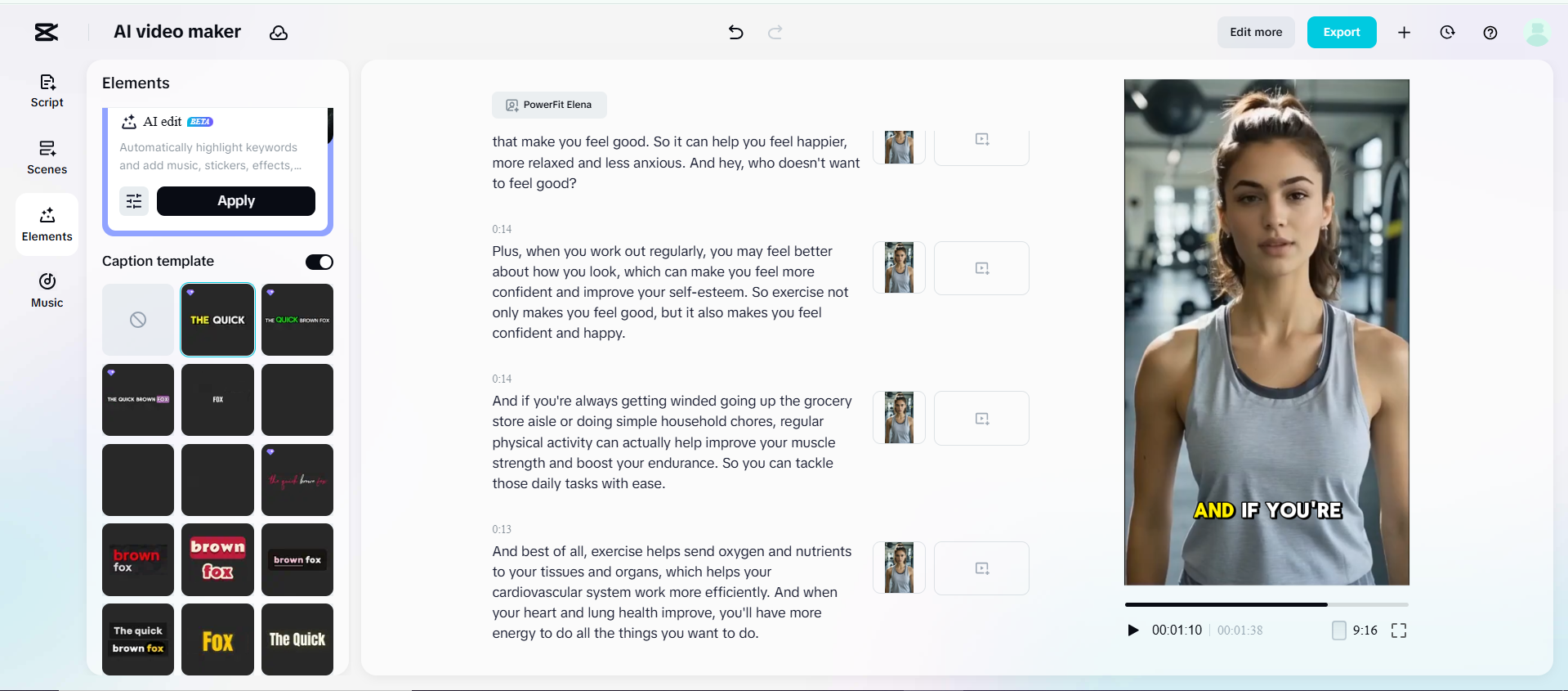 Interfața CapCut Web - cel mai bun instrument pentru a adăuga avataruri cu aspect uman în videoclipuri