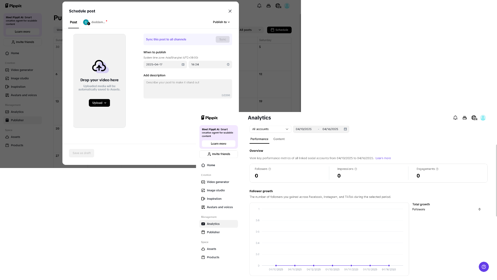 Auto publishing and analytics