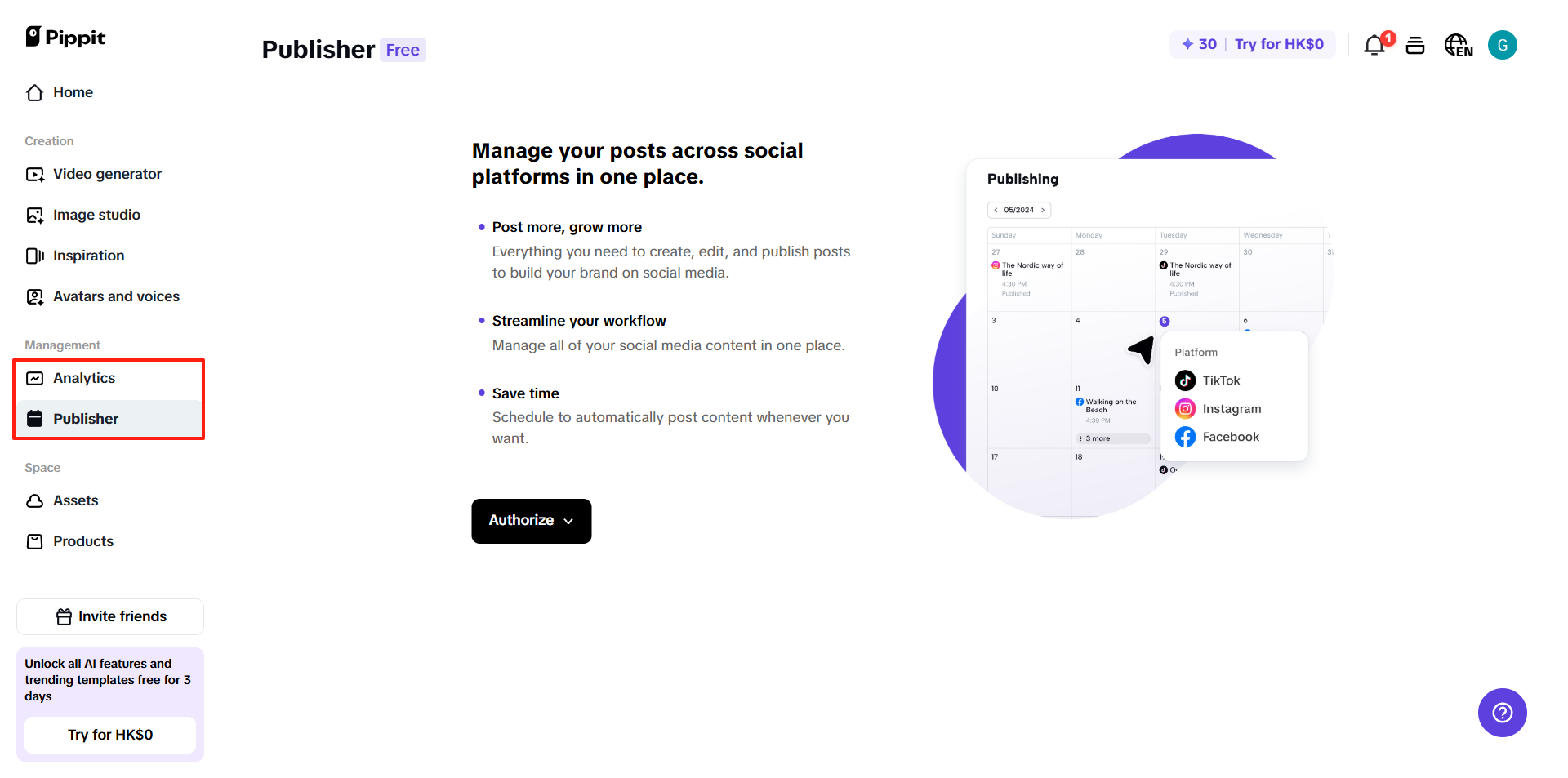 Scheduled publishing with real-time analytics