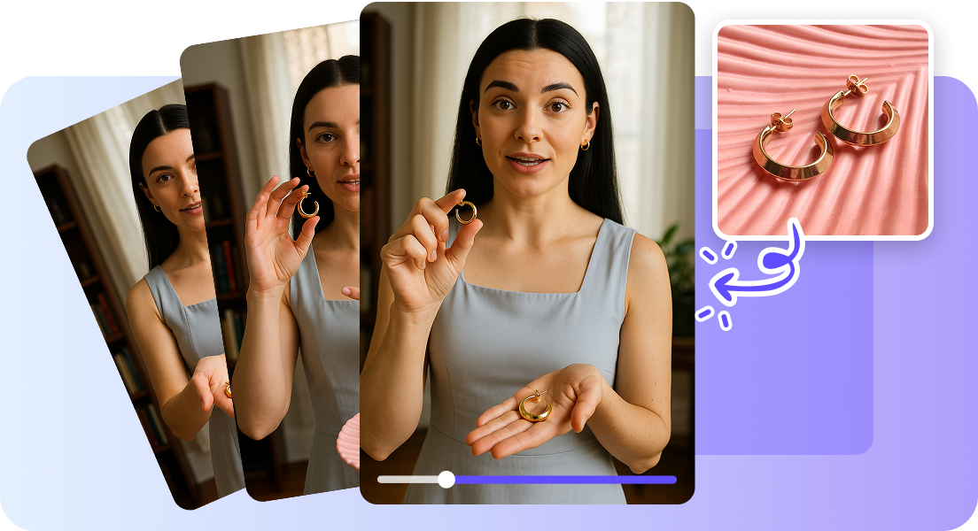 Product showcase for earring model