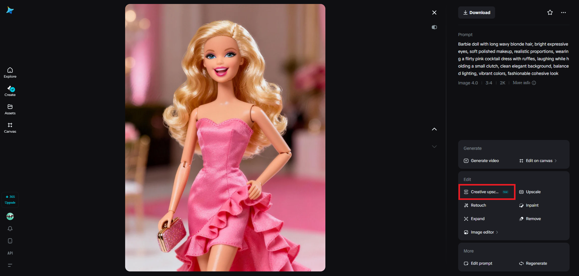 Dreamina 'da yaratıcı lüks özellik