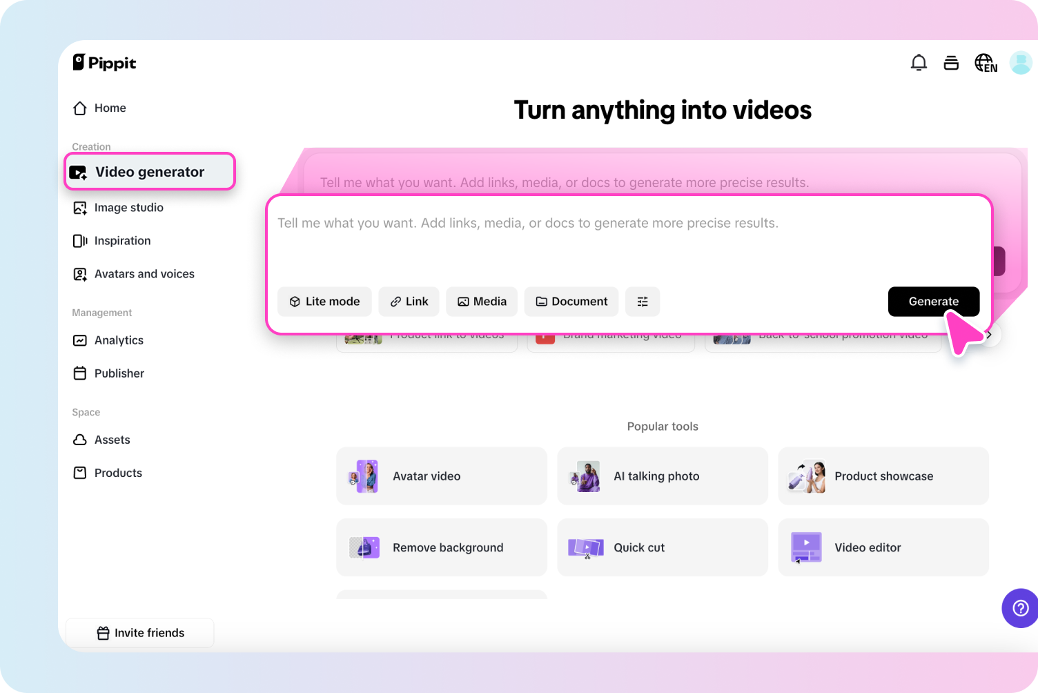 เริ่มต้นด้วยฟีเจอร์สร้างวิดีโอ