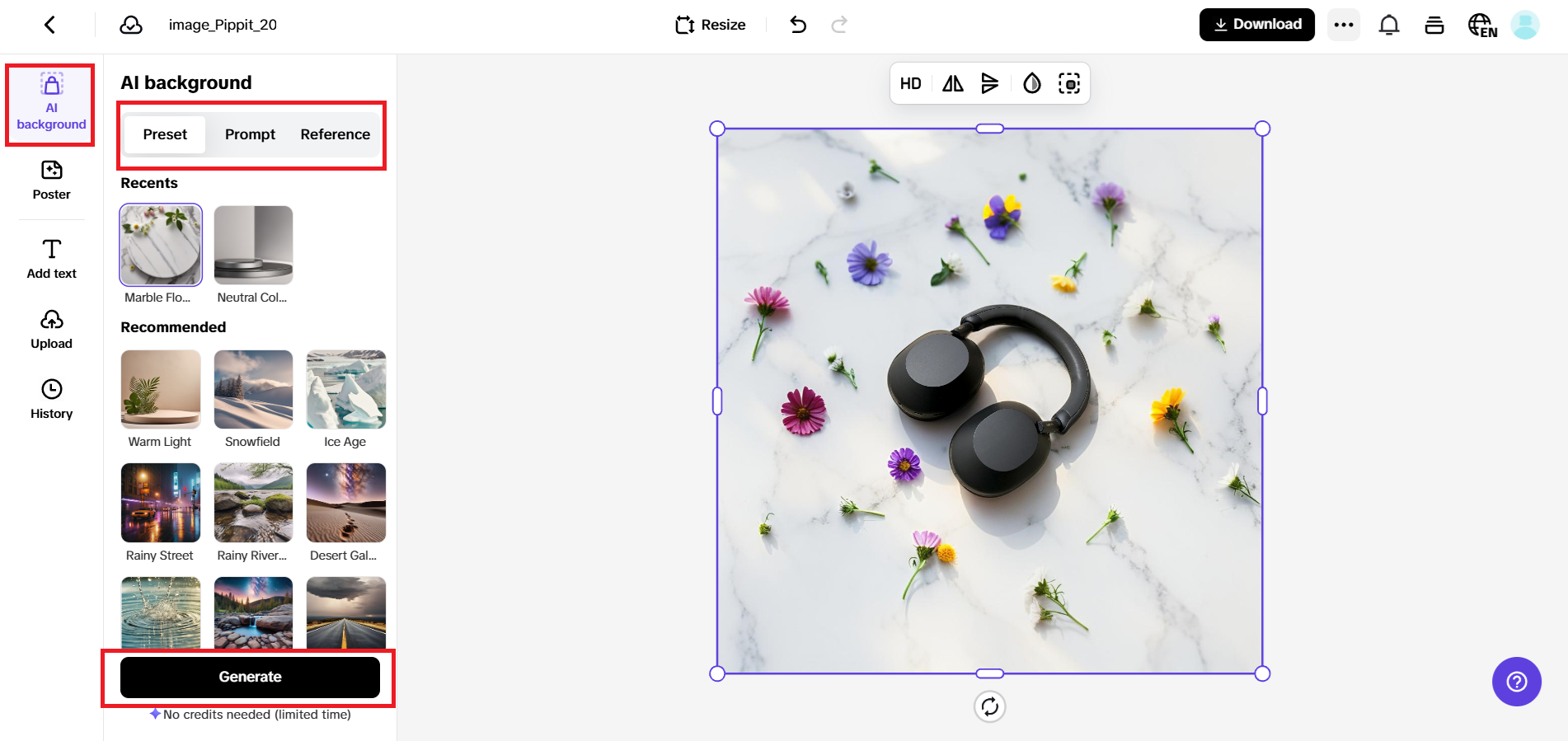 Change the background