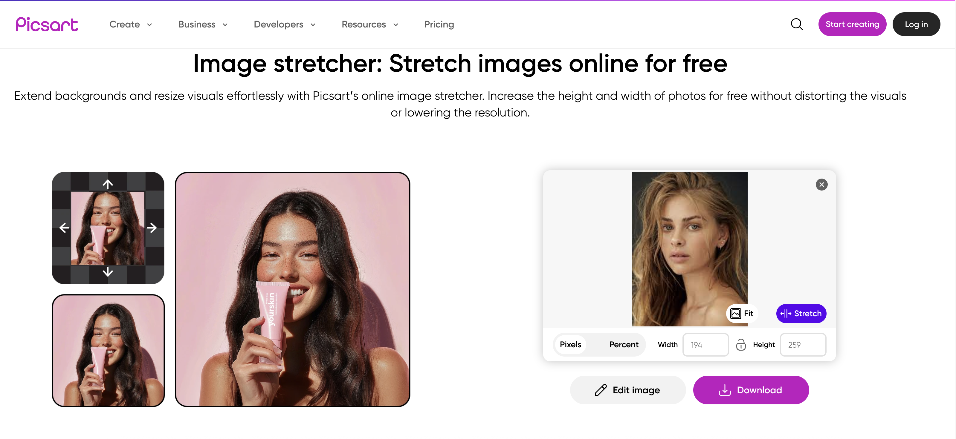 Picsart Bild-Stretcher