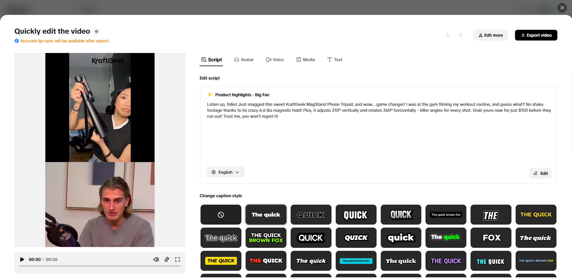 Edit your video