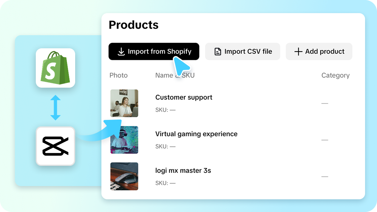 Import product from shopify