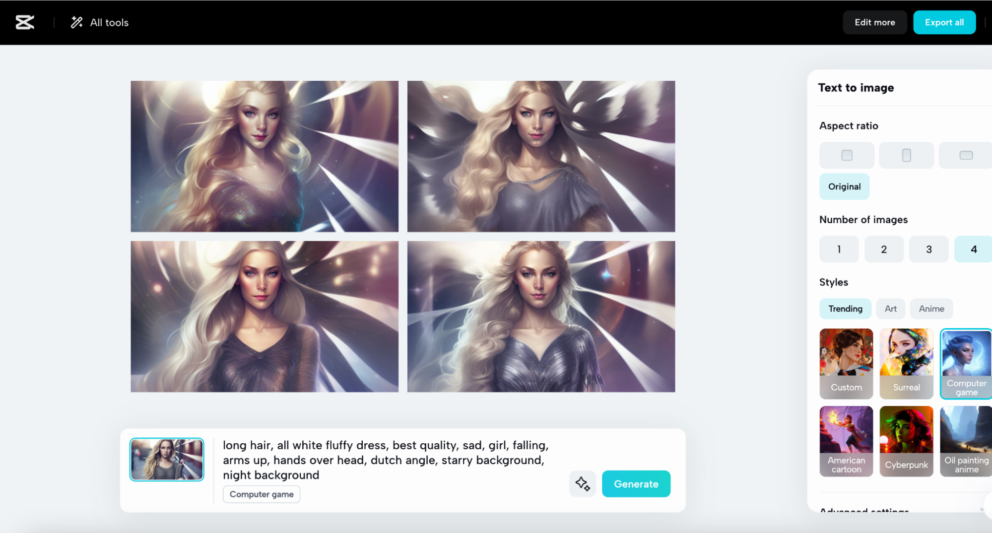 Generate AI image