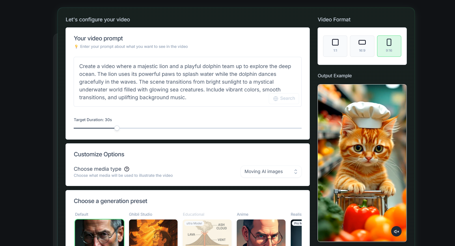 RevidAI animal video generator