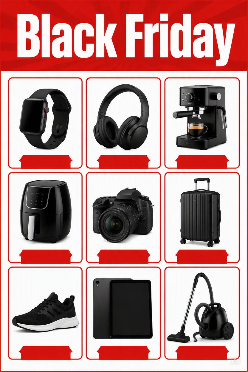 Black Friday flyer product grid image generated by Pippit