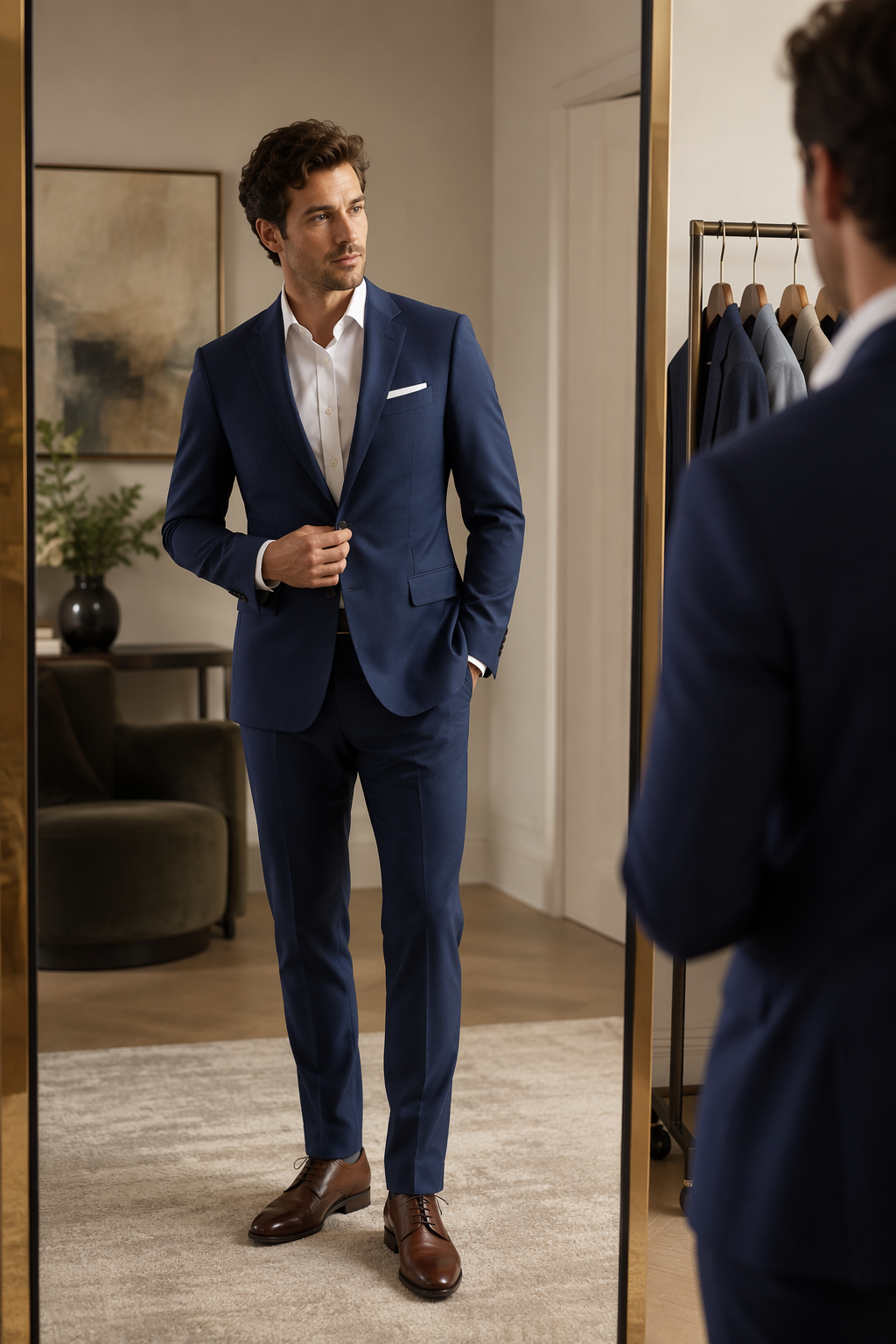 Dreamina formal outfit try on prompt example 3: Fabric Detail Styling Shot