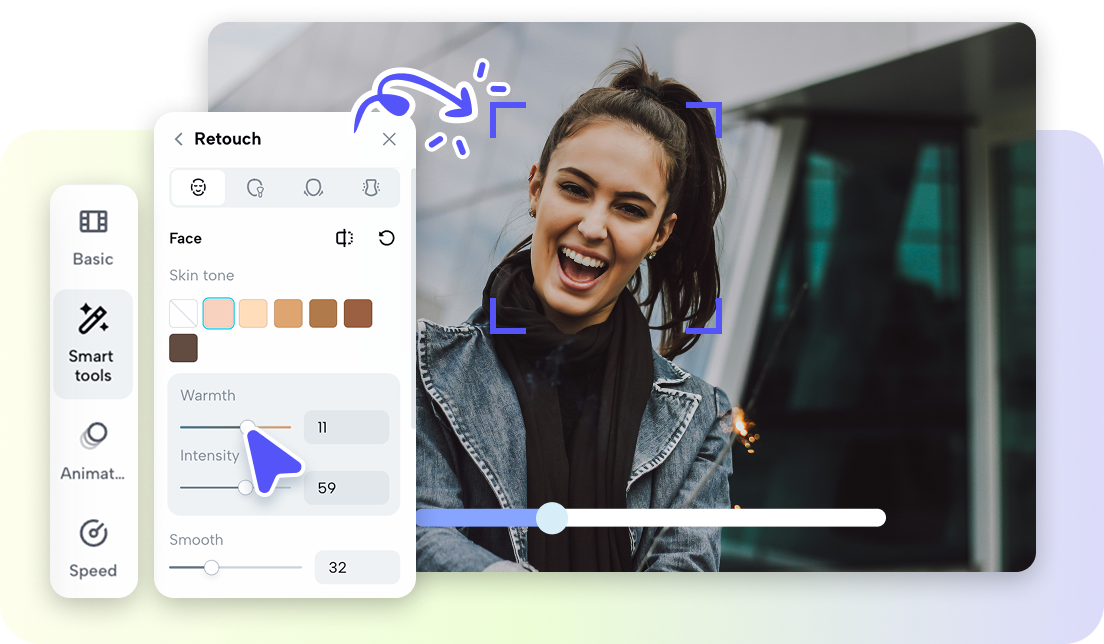Tambahkan filter dan efek ke klip di editor garis waktu