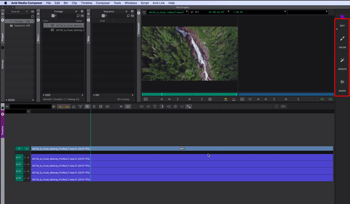 Editing basics in the Avid video editor