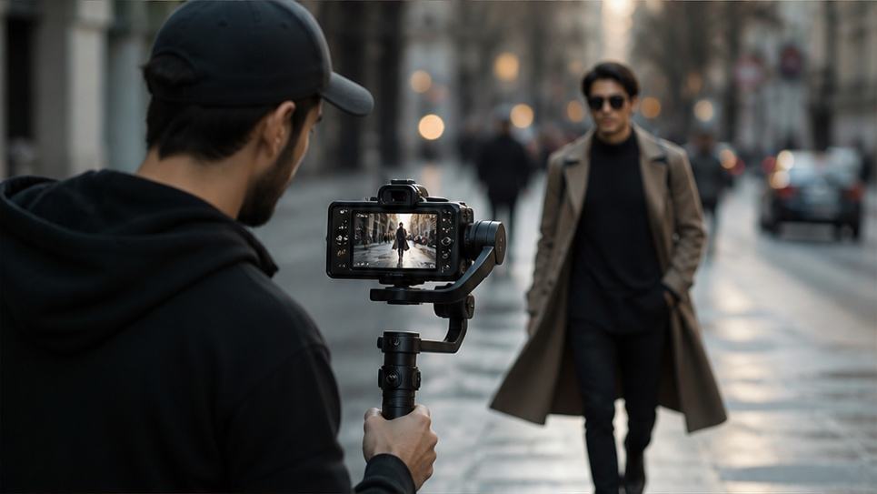 slow-motion walk video template workflow visual