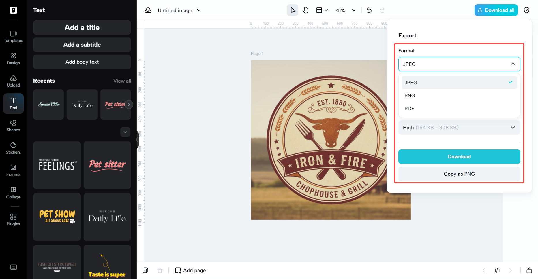 Multiple logo templates