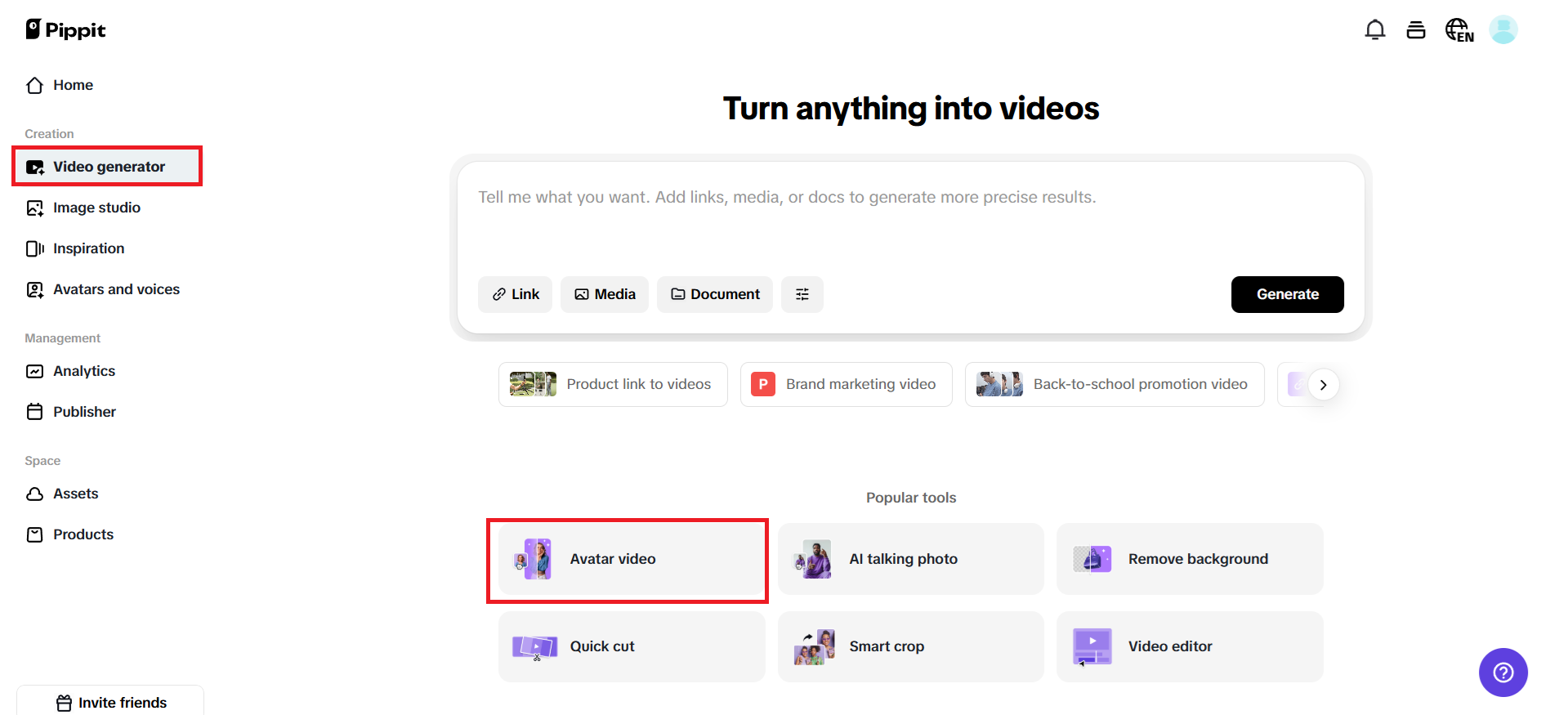 Access the Avatar video