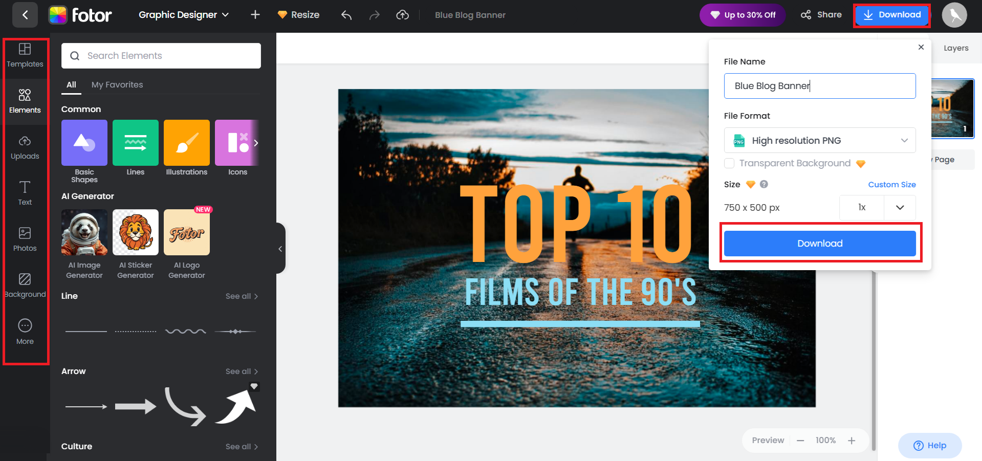 Edit and download your header