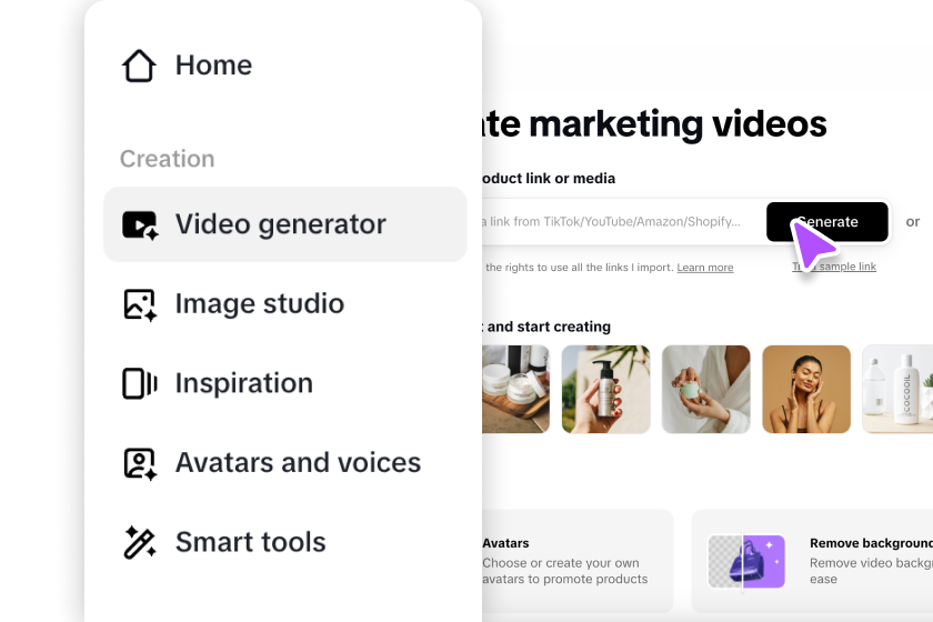 Access to the Video generator 