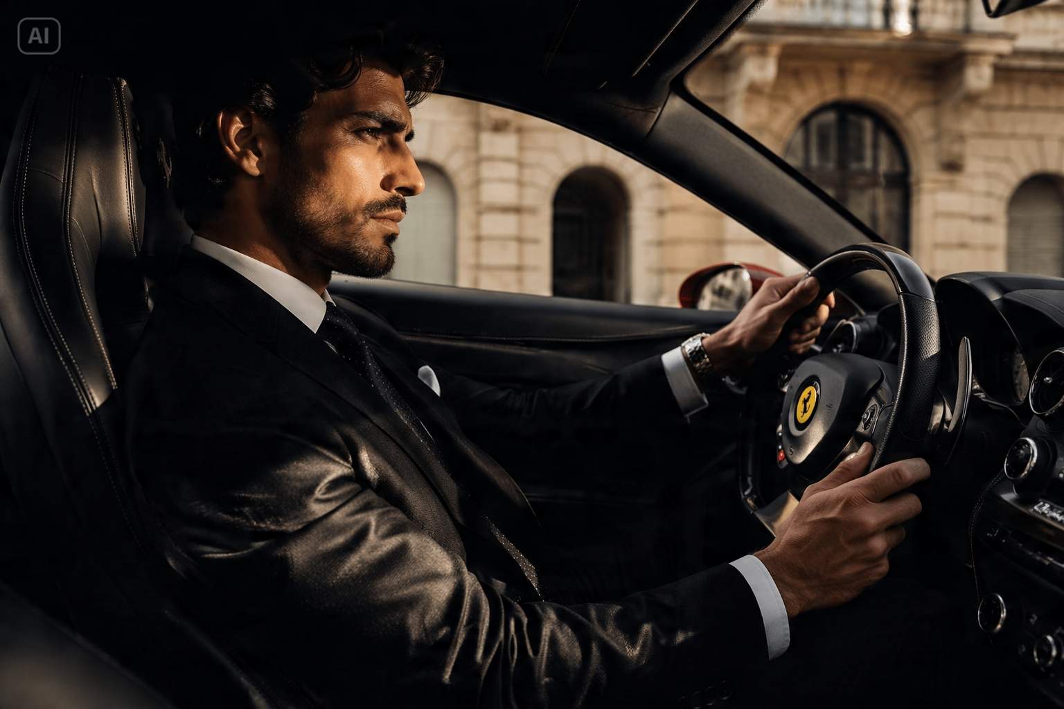 Sesión de fotos cinematográfica de lujo de Ferrari Vogue