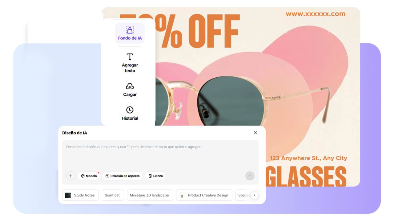 Utiliza la IA para generar pósters que promuevan las ventas.