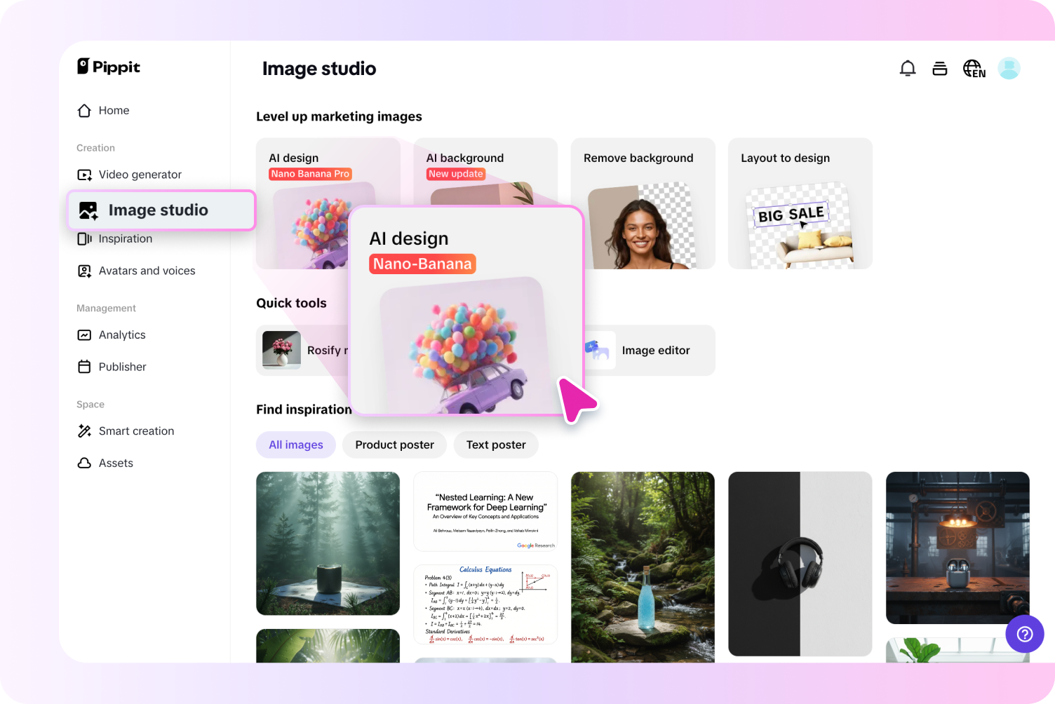 Open the AI design tool