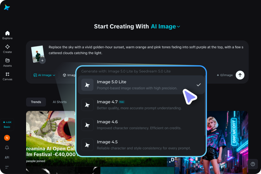 Select your model and generate
