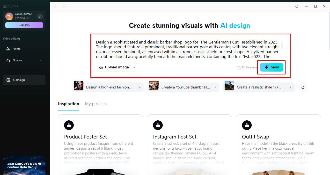 Creating and customizing the logo in the CapCut desktop video editor