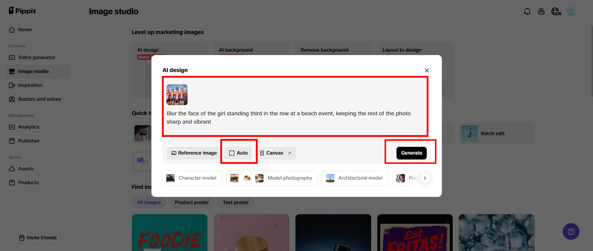 Adicione desfoque em fotos online