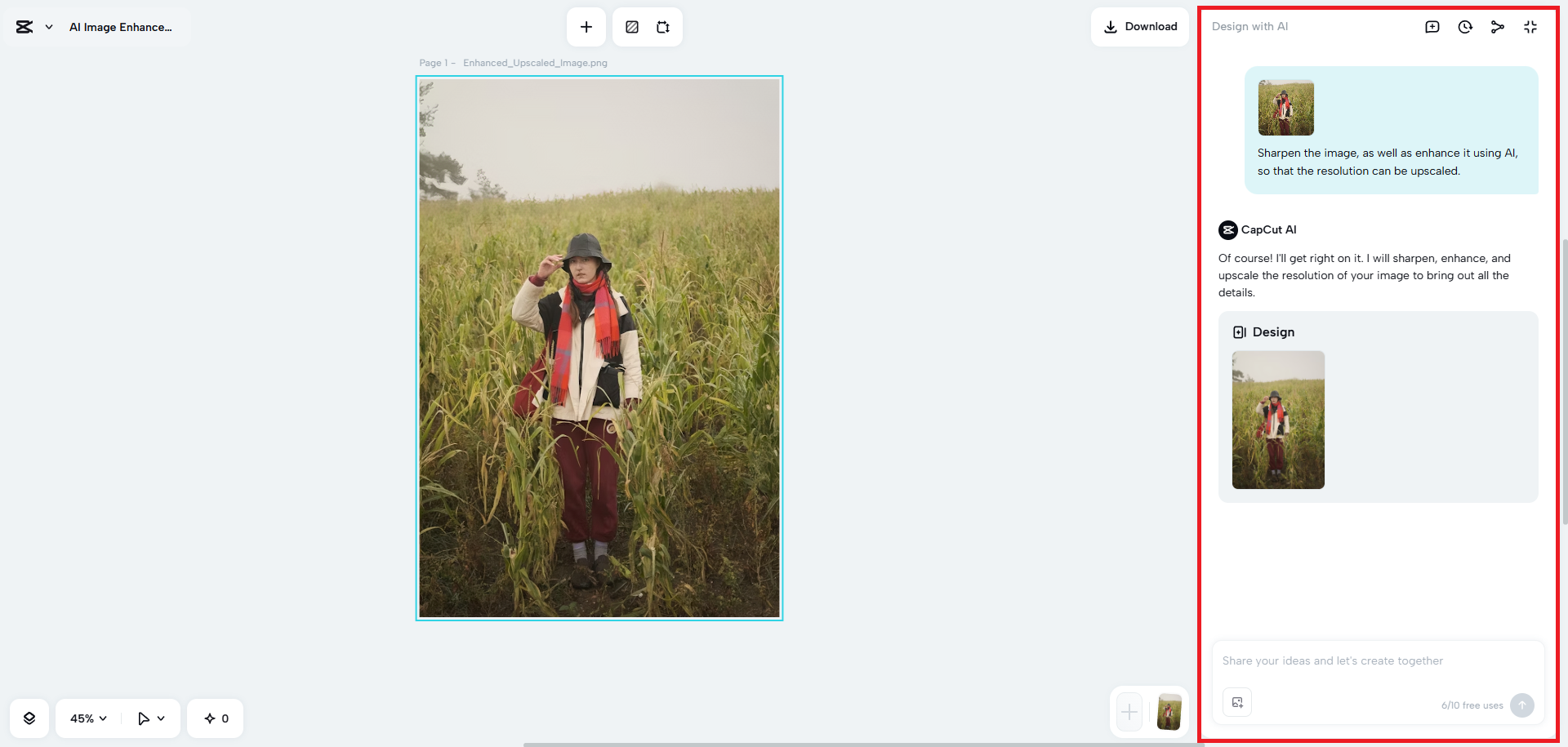 使用 AI 提示精細化您的初始圖像