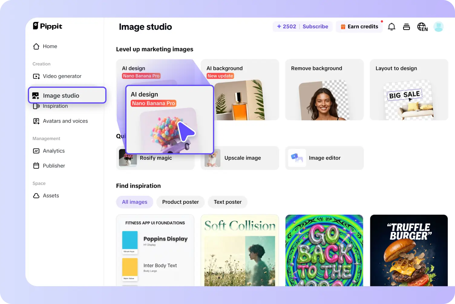 Open the AI design tool
