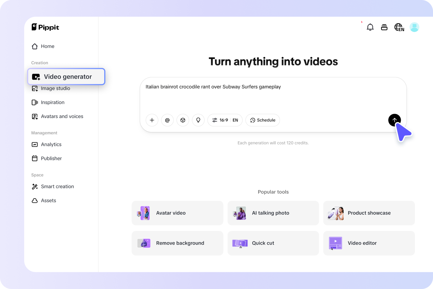 Navigate to Video generator