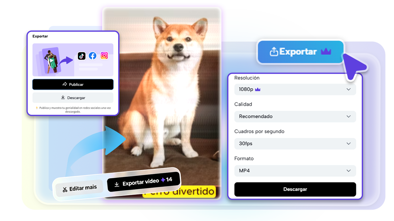 Exporta y comparte tu video divertido