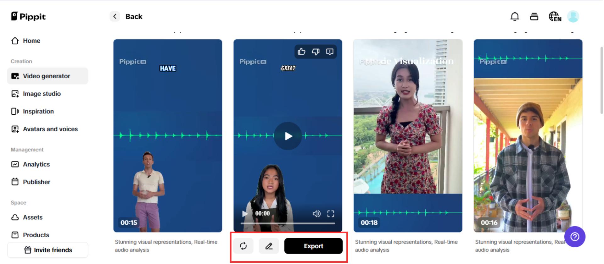 Export or quick edit
