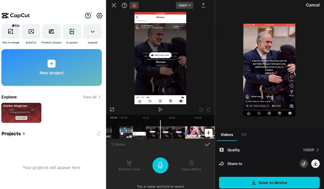 CapCut mobile app