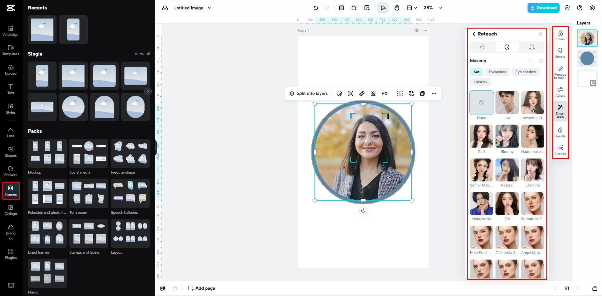 Menyunting dan meningkatkan imej dengan AI dalam CapCut Web