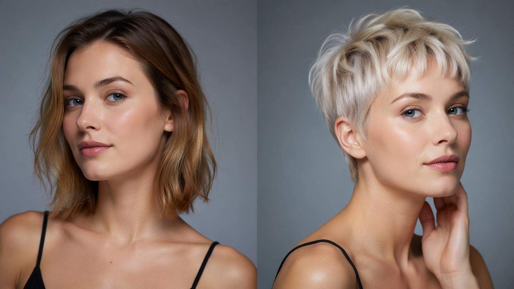 Dreamina pixie cut filter prompt example 4: Platinum pixie makeover