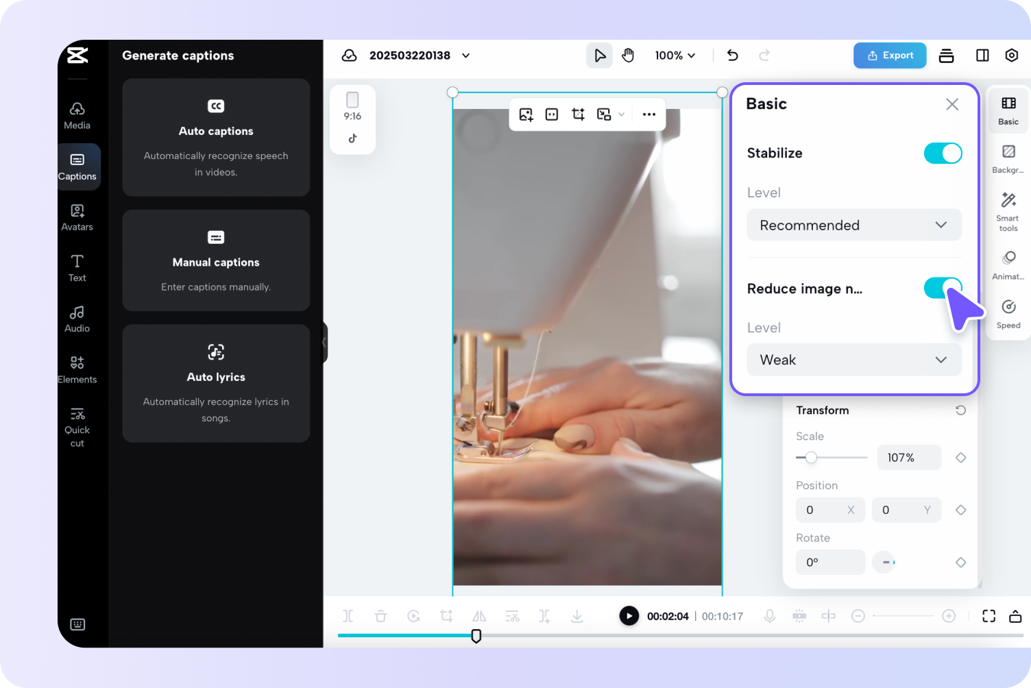 Videó zajcsökkentése online