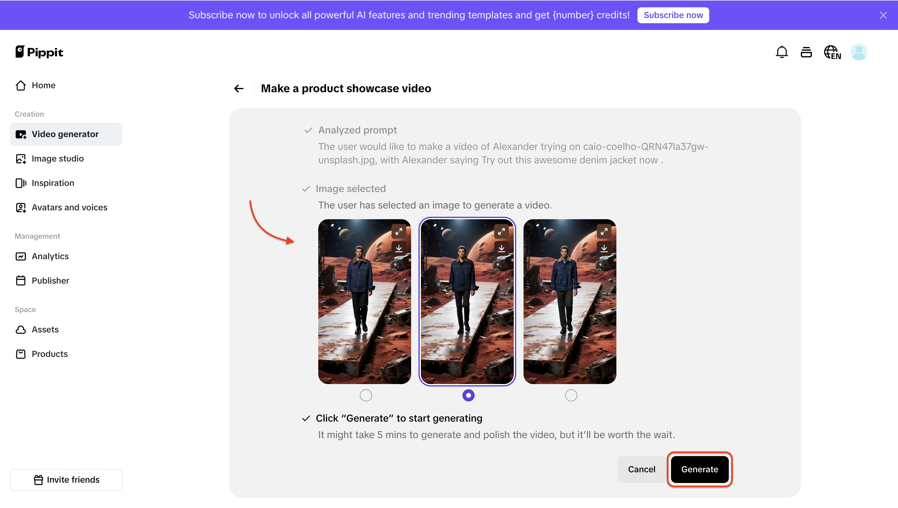 Pick one you want to generate and download