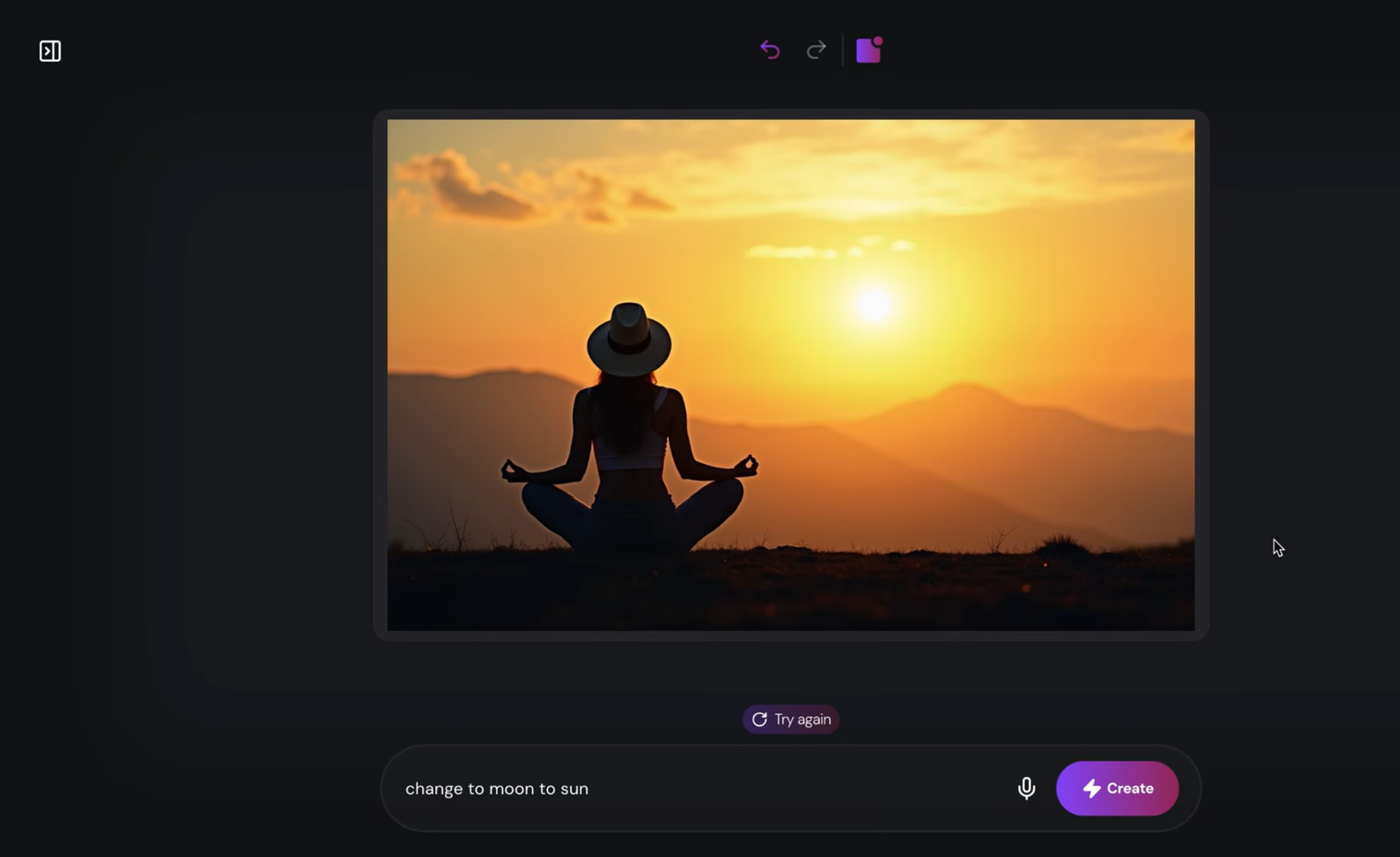 Interface de Phedra IA - un éditeur de photos IA convivial avec des invites