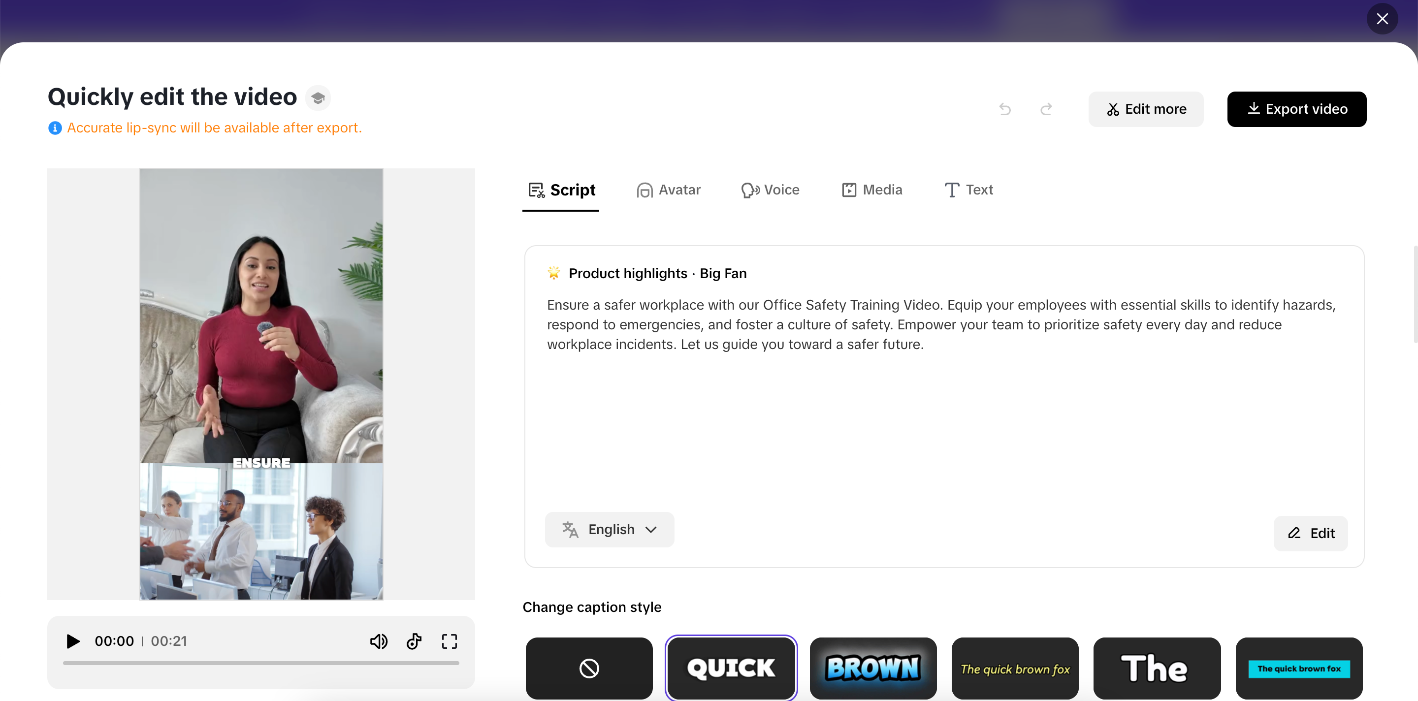 Ajuste qualquer alteração rápida no seu vídeo
