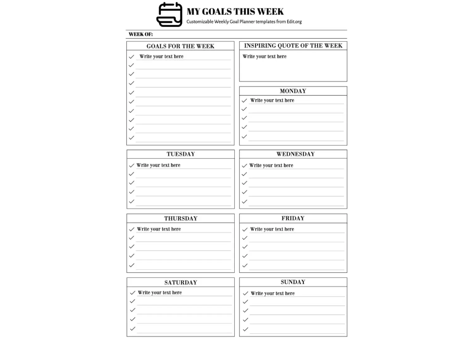 Daily tasks and goals planner