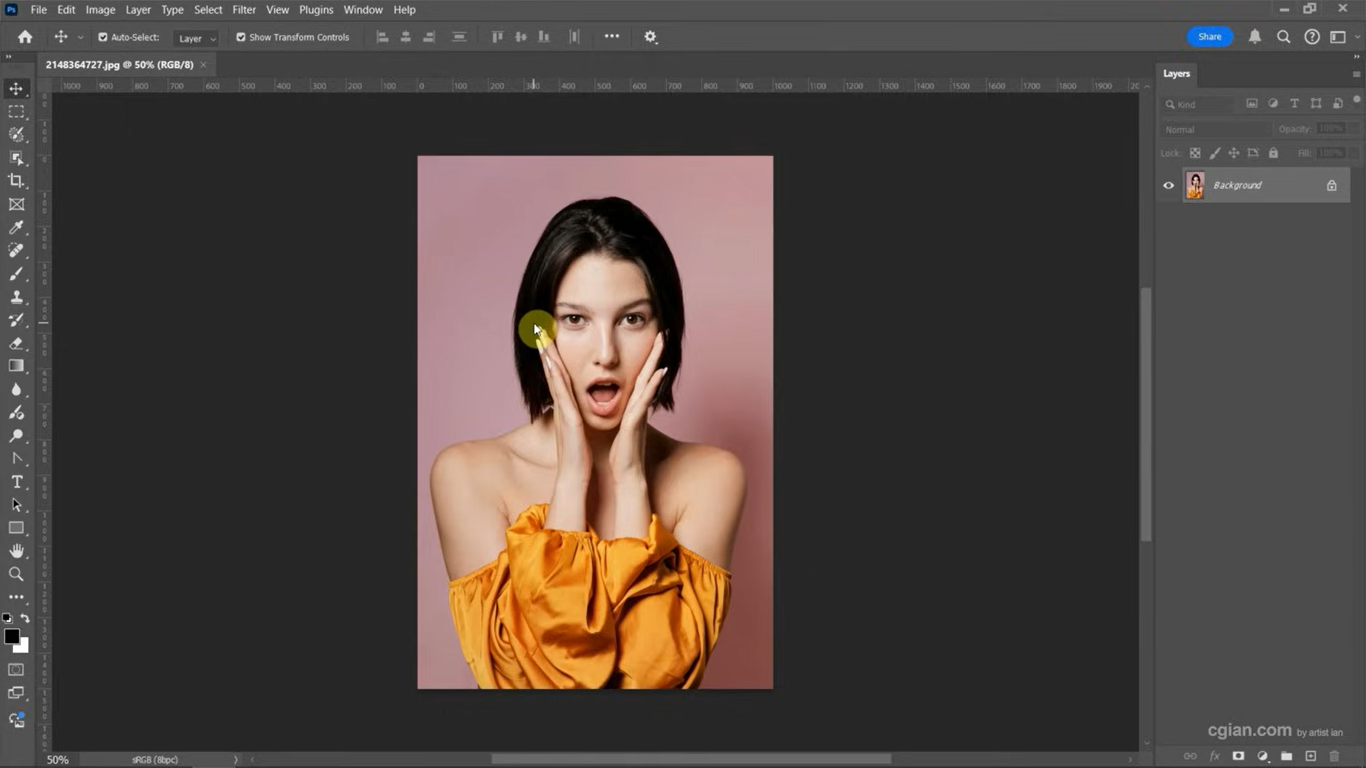 Select the layer or area to warp