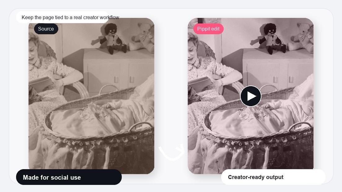 Imej realistik Tap To Reveal Product Teaser Video Maker untuk memastikan halaman terikat dengan aliran kerja pencipta sebenar.